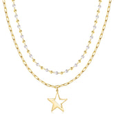 Star Stacked Layered Pendant Necklace